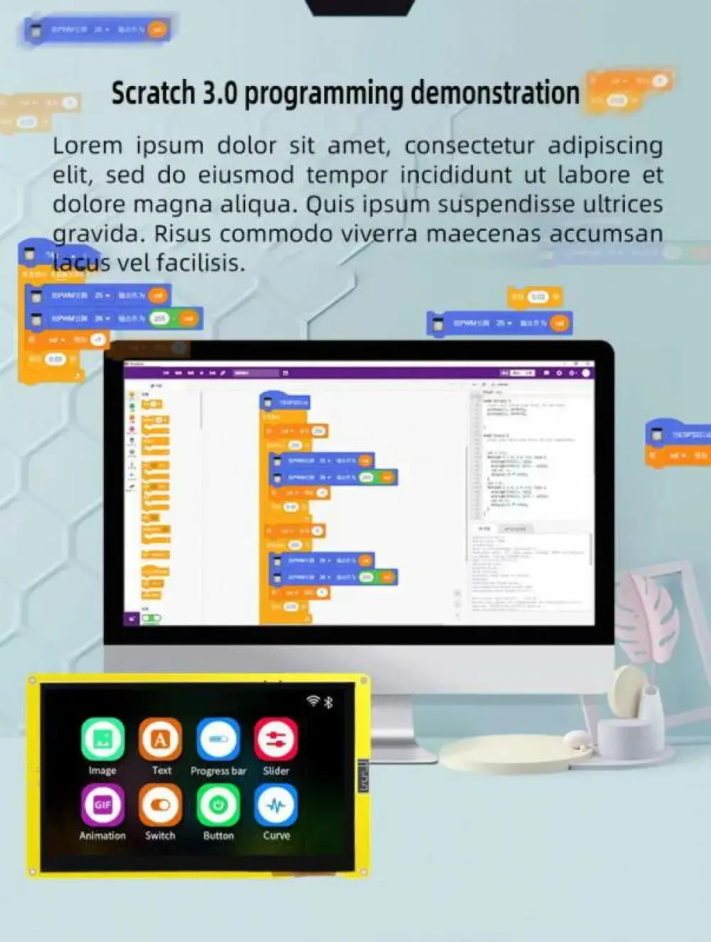 ESP32-S3 7 "สมาร์ทหน้าจอ 7.0 นิ้ว RGB LCD TFT โมดูลหน้าจอสัมผัสแบบ Capacitive 8M PSRAM 16M แฟลช ESP32-8048S070C