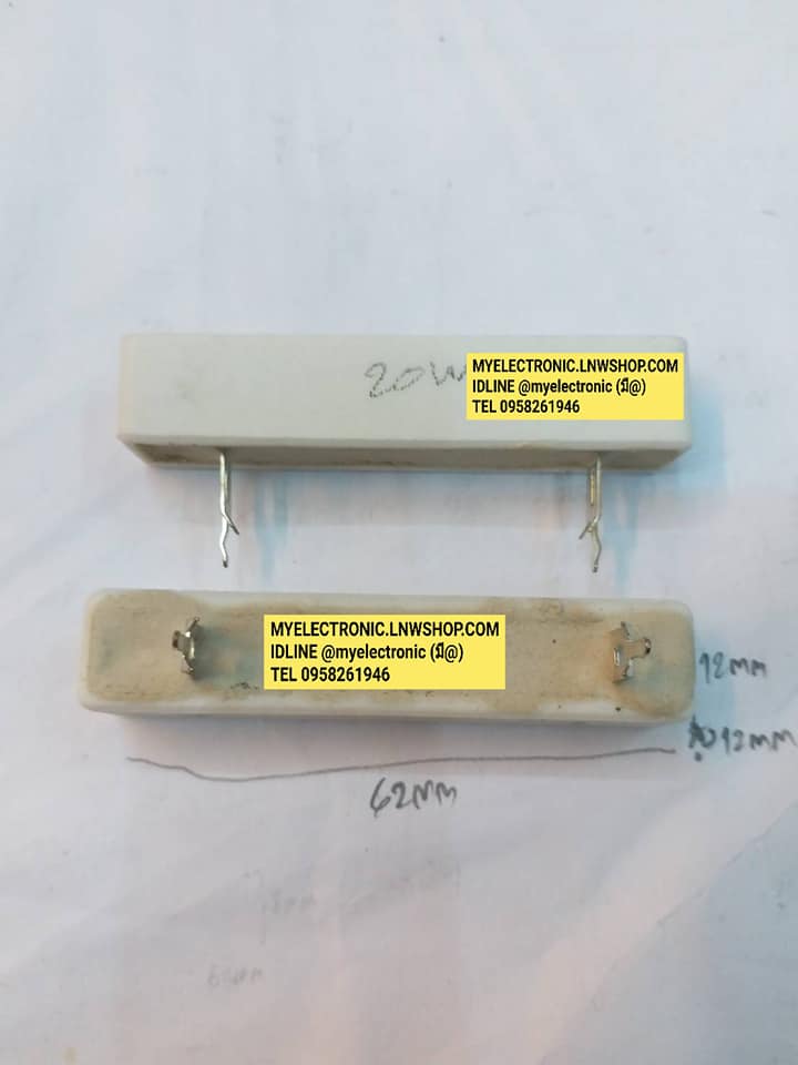 ขาย Rกระเบื้อง20W 50โอห์ม20W 50ohm 20W Rเซรามิคทนความร้อน R20W ขนาดยาว62mmสูง12mmกว้างหนา12mm.Rเซรามิค 20W50OHM ยี่ห้อ ROLAY OHME 50R20W 20W50R ราคา ตัวละ . . บาท