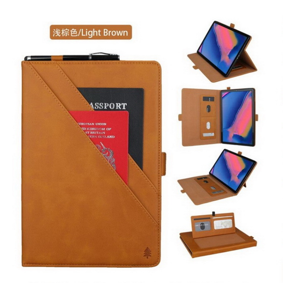 เคส Samsung Galaxy Tab A 8.0 Wi-Fi (2019) SM-T290/T295#เคสฝาพับหนัง PU ช่องเสียบการ์ดภายนอกและภายใน Flip Card Slots Stand Leather