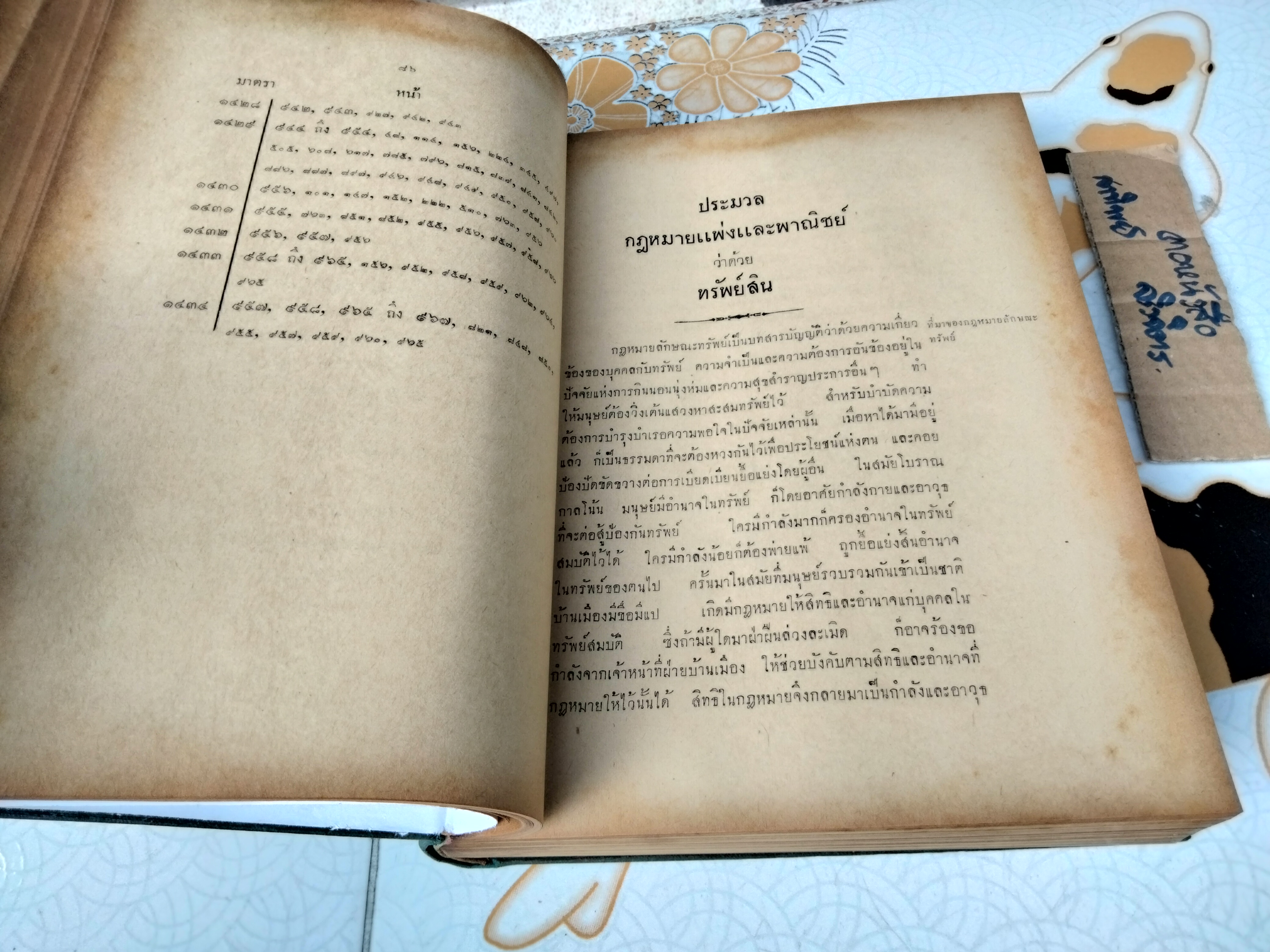 อธิบายประมวลกฎหมายแพ่งและพาณิชย์ กฎหมายลักษณะทรัพย์ โดย ม.ร.ว.เสนีย์ ปราโมช พิมพ์ปี พ.ศ 2497 **สินค้าหมด"*