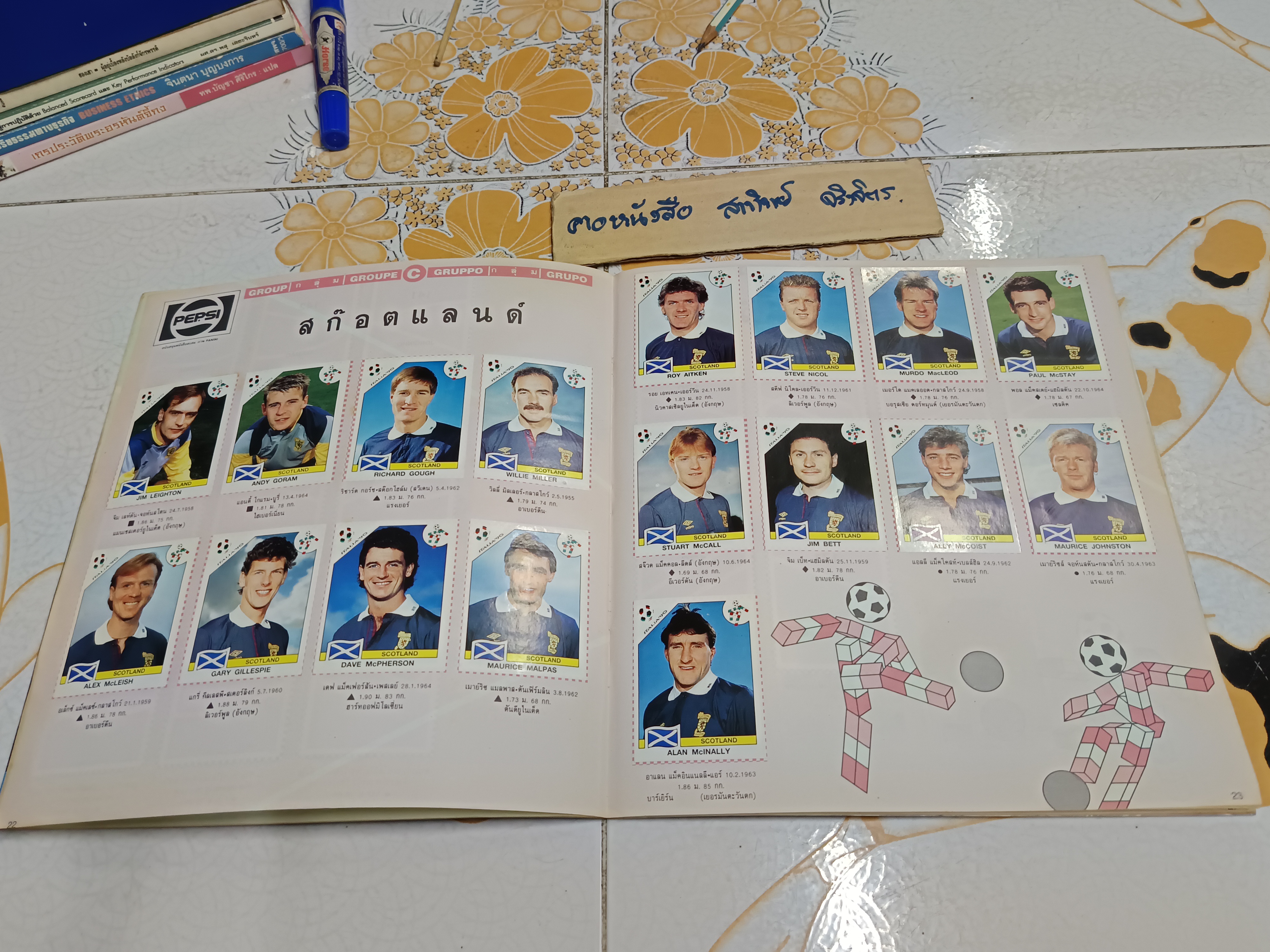 สมุดสะสมสติ๊กเกอร์ Italia World Cup 1990 ของ PANINI สติ๊กเกอร์ขาด 1 ใบ จาก 268 ใบ **สินค้าหมด**