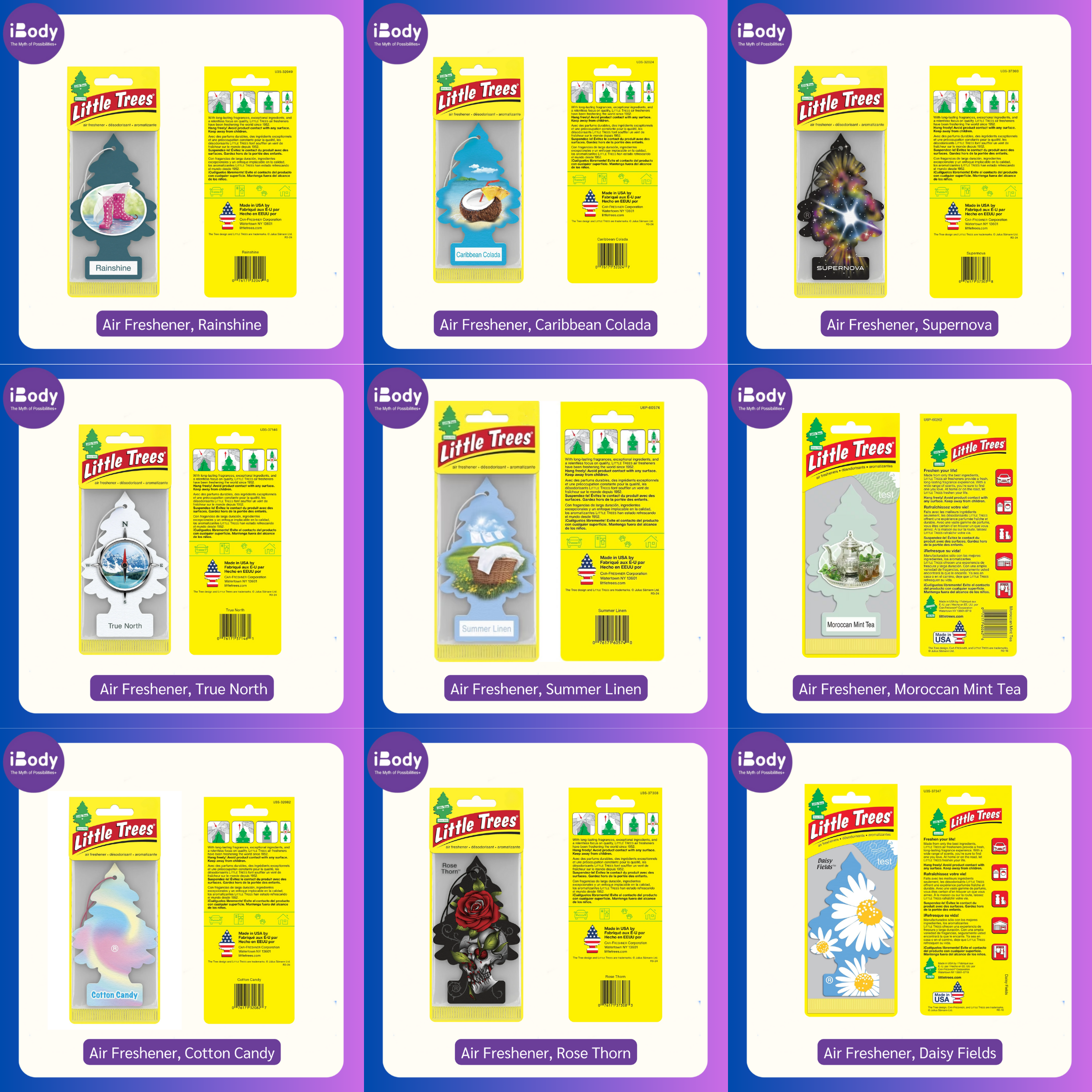 (Little Trees®) Air Freshene แผ่นน้ำหอมปรับอากาศ ลิขสิทธิ์แท้ นำเข้าจาก USA