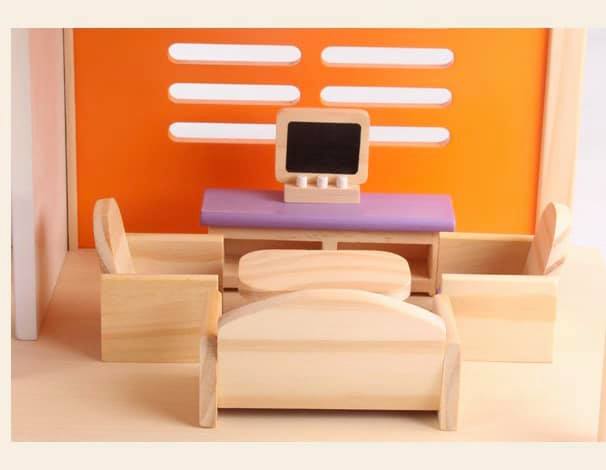 บ้านตุ๊กตาไม้ พร้อมเฟอร์นิเจอร์