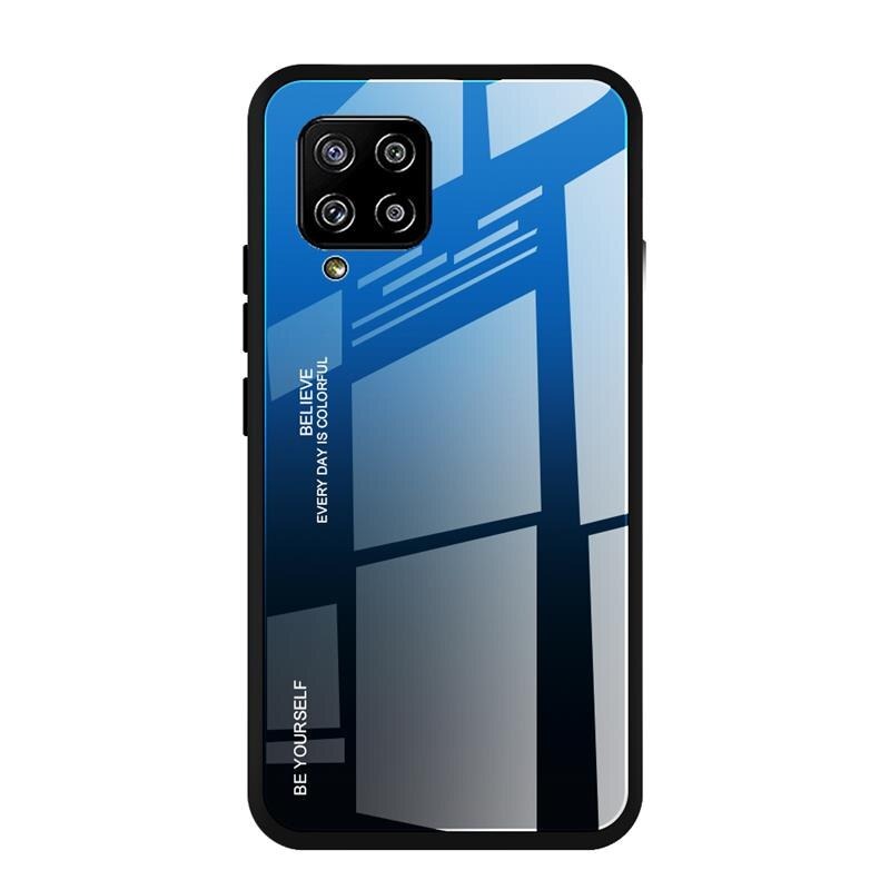 เคส Samsung Galaxy A42 5G #เคสฝาหลัง Gradient Color Glass + PC + TPU Hybrid Case