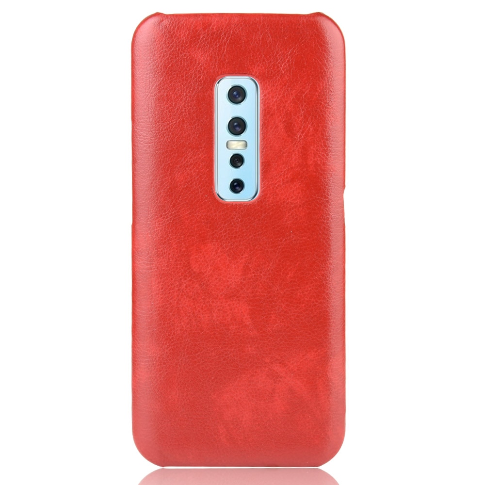 เคส vivo V17 Pro #เคสฝาหลังพลาสติกแข็งเคลือบหนัง PU ลายผิวลิ้นจี่ Litchi Skin Leather Coated