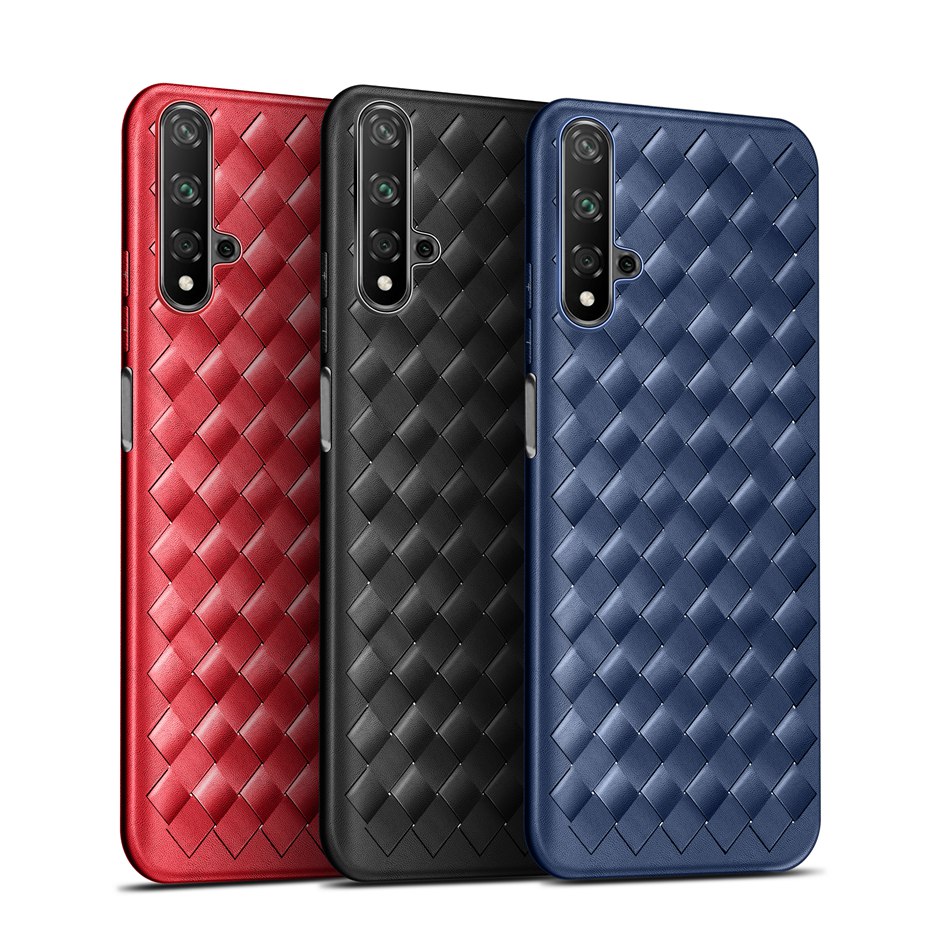 Case Huawei Nova 5T #เคสฝาหลังนิ่ม Woven Texture Soft TPU