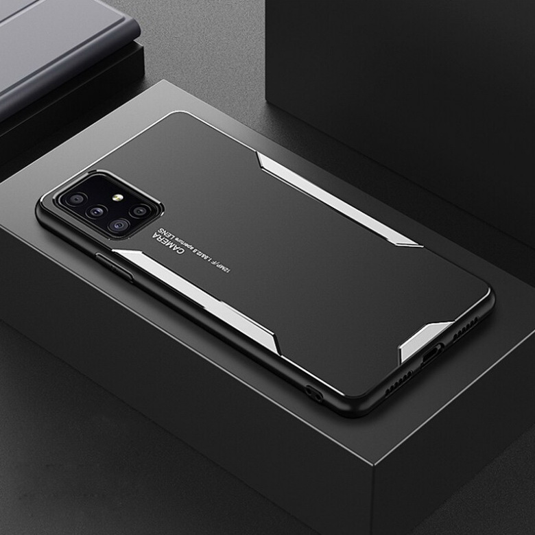 เคส Samsung Galaxy A71 #เคสฝาหลังไฮบริด Metal +TPU Shockproof metal back plate Phone Back Cover