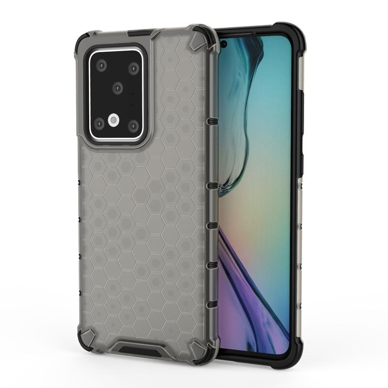 Case Samsung Galaxy S20 Ultra / S20 Ultra 5G #เคสฝาหลังกันกระแทก Honeycomb Shock Absorber TPU + PC + Silicone Hybrid