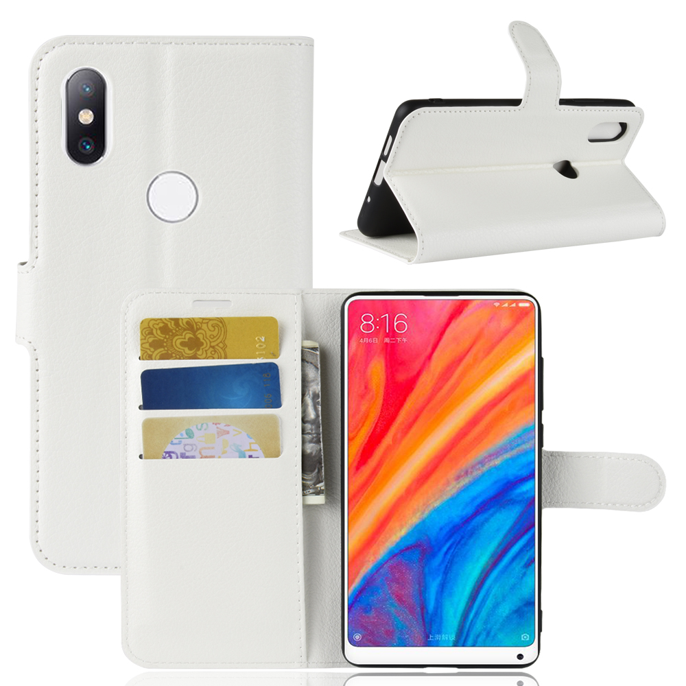 เคส Xiaomi Mi Mix 2s #เคสฝาพับสไตล์กระเป๋าสตางค์หนัง PU ผิวลิ้นจี่สีสันสวยงามทันสมัย