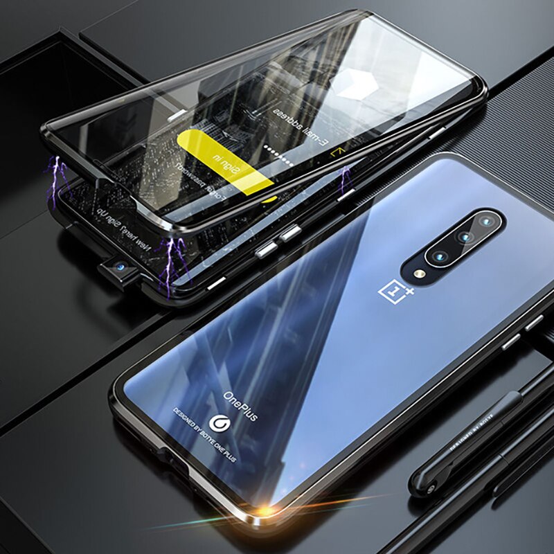 เคส Vivo Y19 #เคสฝาครอบกระจกขอบโลหะดูดซับแม่เหล็ก Fully Protection Magnetic Adsorption Glass Metal Phone Protective