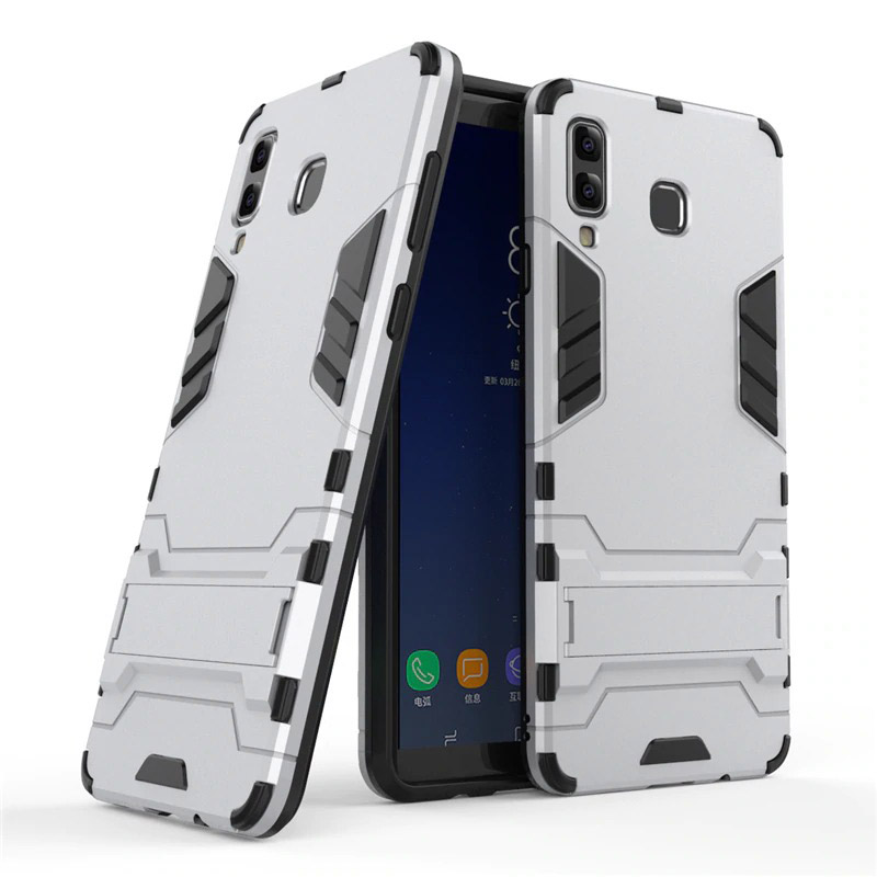 เคส Samsung Galaxy A8 Star #เคสฝาหลังพลาสติก ไฮบริด TPU + Kickstand