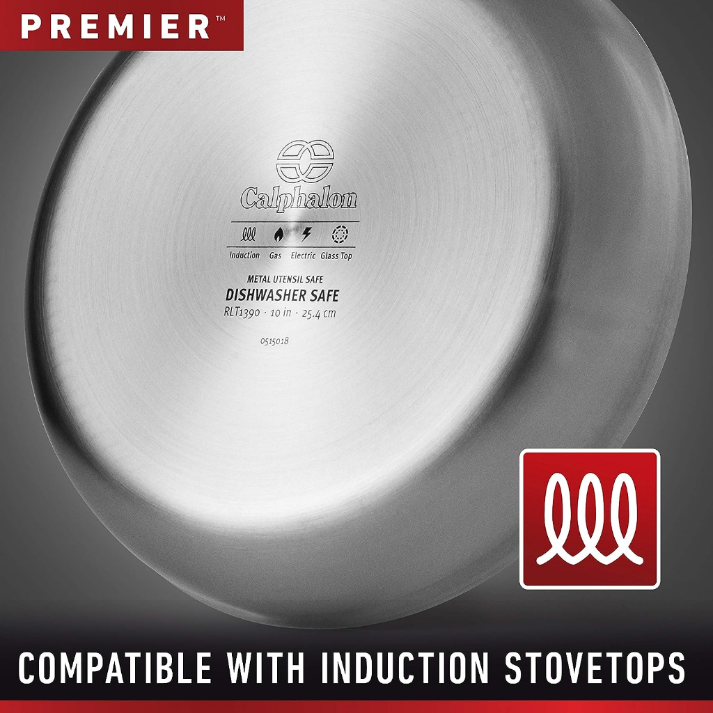 (Select by Calphalon) Premier Stainless Steel Even Heating 10-Inch Fry Pan คาลฟาลอน กระทะ 10 นิ้ว เคลือบนอนสติ๊ก