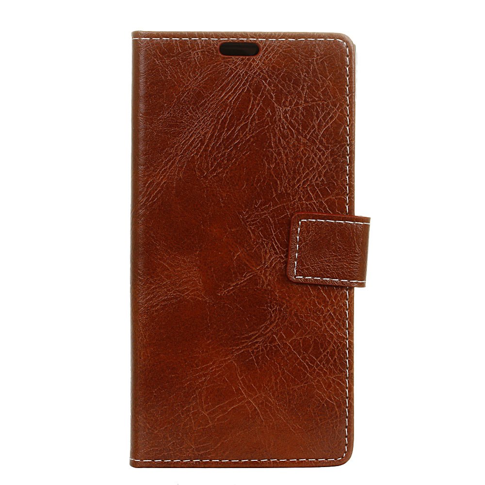 เคส Samsung Galaxy A7 (2018) #เคสฝาพับหนัง PU ผิวหนังม้า Retro Crazy Horse PU Leather