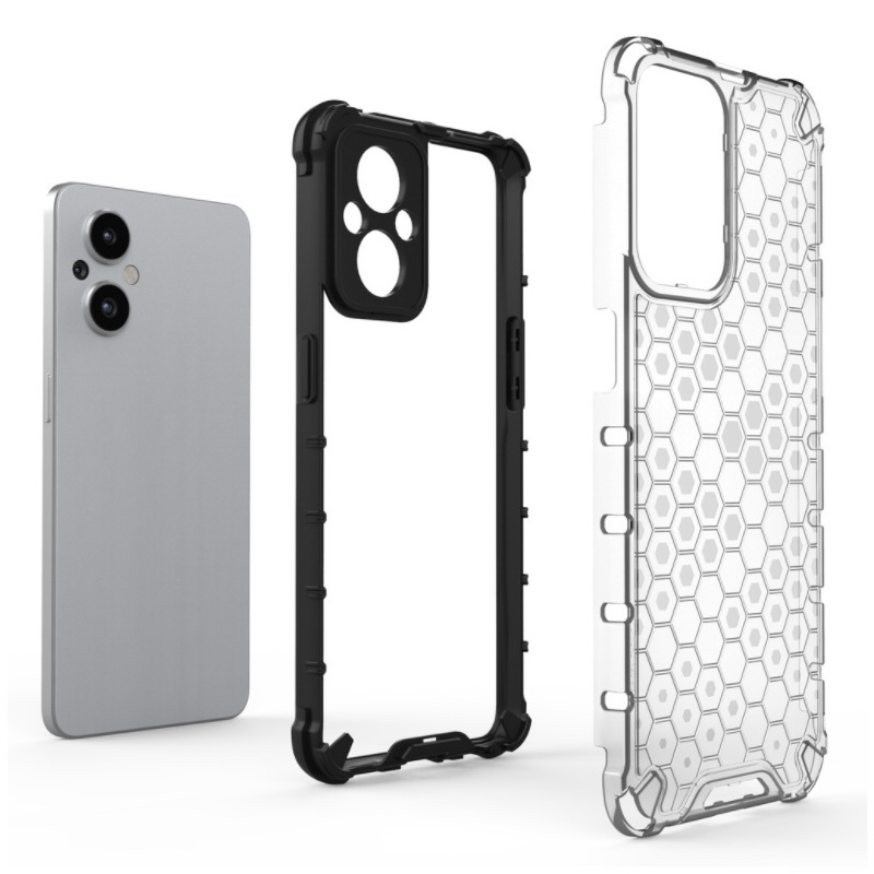 Case OPPO Reno 7z 5G #เคสฝาหลังกันกระแทก Honeycomb Shock Absorber TPU + PC + Silicone Hybrid