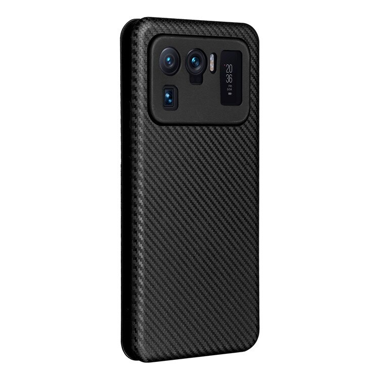 เคส Xiaomi Mi 11 Ultra #เคสฝาพับลายคาร์บอนไฟเบอร์มีช่องใส่การ์ด Carbon Fiber Wallet Card Slot Magnet Stand Phone Cover