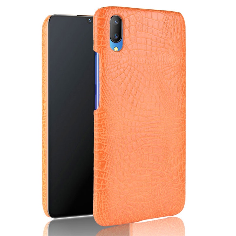 Case vivo V11 / V11 Pro #เคสฝาหลังพลาสติกแข็งเคลือบหนัง PU ลายผิวหนังจระเข้
