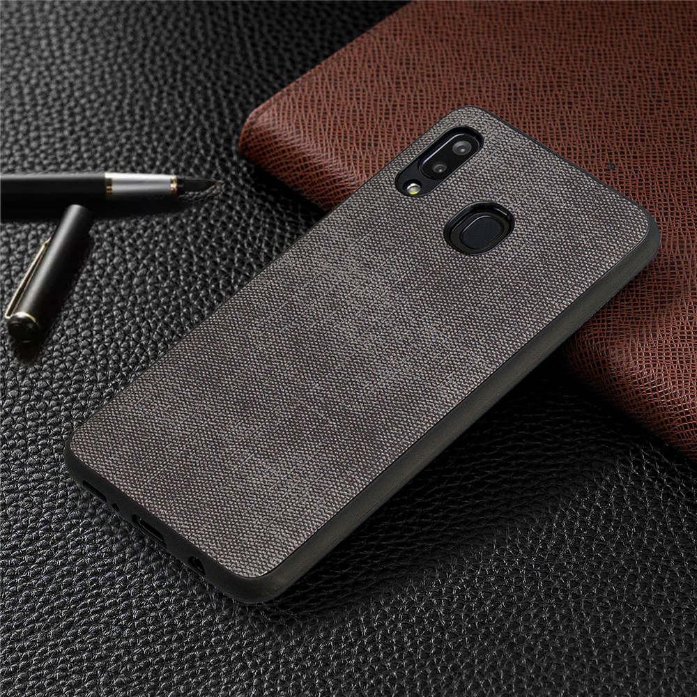 Case Samsung Galaxy A30/A20 #เคสฝาหลังลายผิวยีนส์ Denim TPU+PU Leather