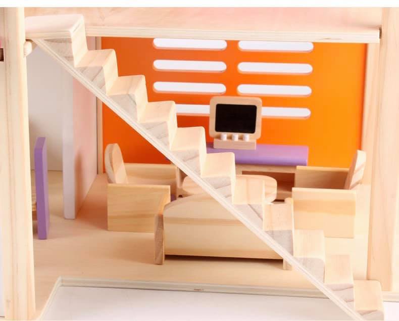 บ้านตุ๊กตาไม้ พร้อมเฟอร์นิเจอร์