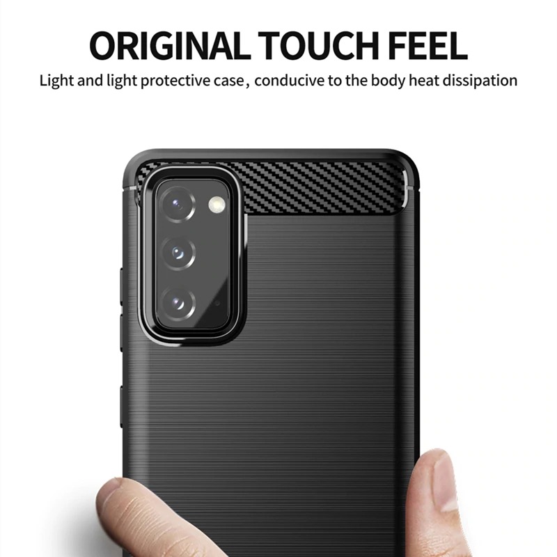 เคส Samsung Galaxy S20 FE/S20 FE 5G#เคสคาร์บอนไฟเบอร์ ผิวขัดแปรง Brushered TPU Back Case