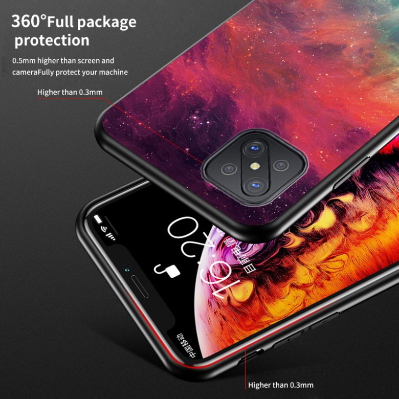 เคส OPPO Reno 4 Z 5G #เคสฝาหลัง Gradient Color Glass + PC + TPU Hybrid Case