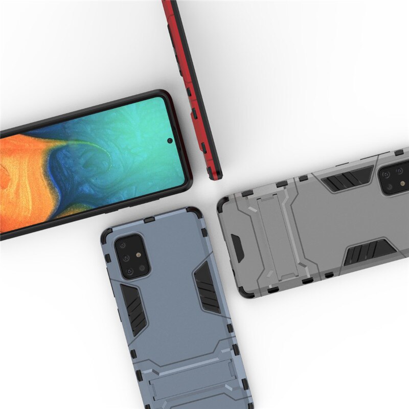 เคส Samsung Galaxy A51 #เคสฝาหลังพลาสติก ไฮบริด TPU + Kickstand (สินค้าพร้อมส่ง)