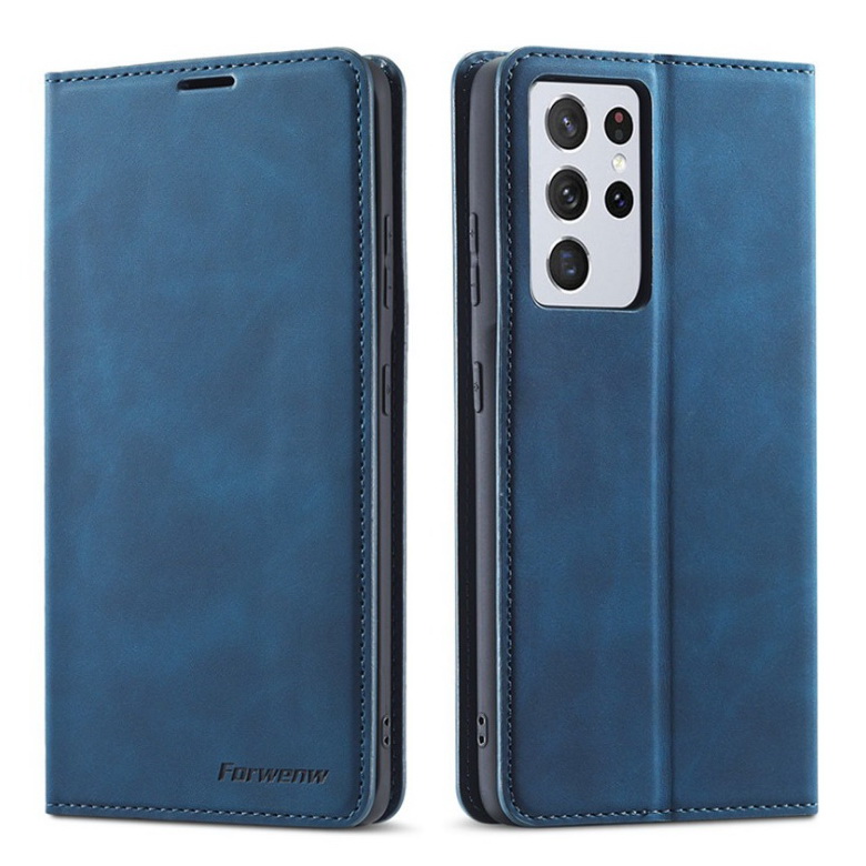 Case Samsung Galaxy S21 Ultra #เคสฝาพับแบบกระเป๋าสตางค์ FORWENW Leather Wallet Case