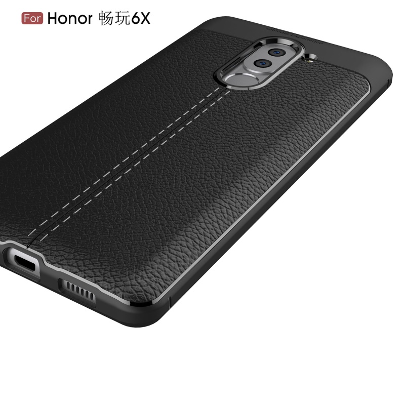 เคส Huawei GR5 2017 #เคสฝาหลัง TPU นิ่ม ผิวลิ้นจี่กันลื่น Litchi Grain Soft