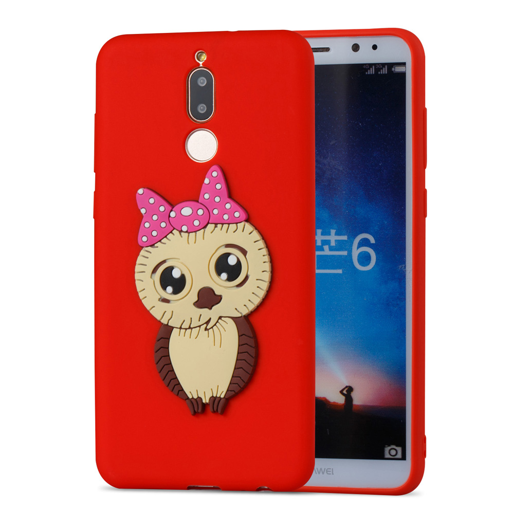 Case Huawei nova 2i #เคสฝาหลังนิ่มลายนกฮูกติดโบ 3D น่ารัก Lovely 3D Owl with Bowknot Pattern