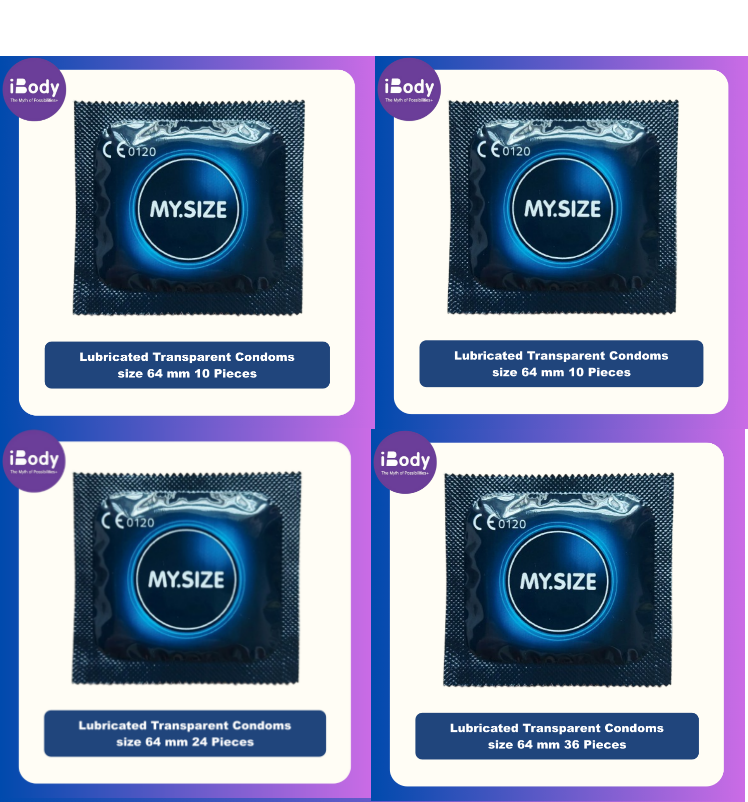 MY.SIZE Lubricated Transparent Condom Size 64 mm ถุงยางอนามัย ขนาด 64 มม.