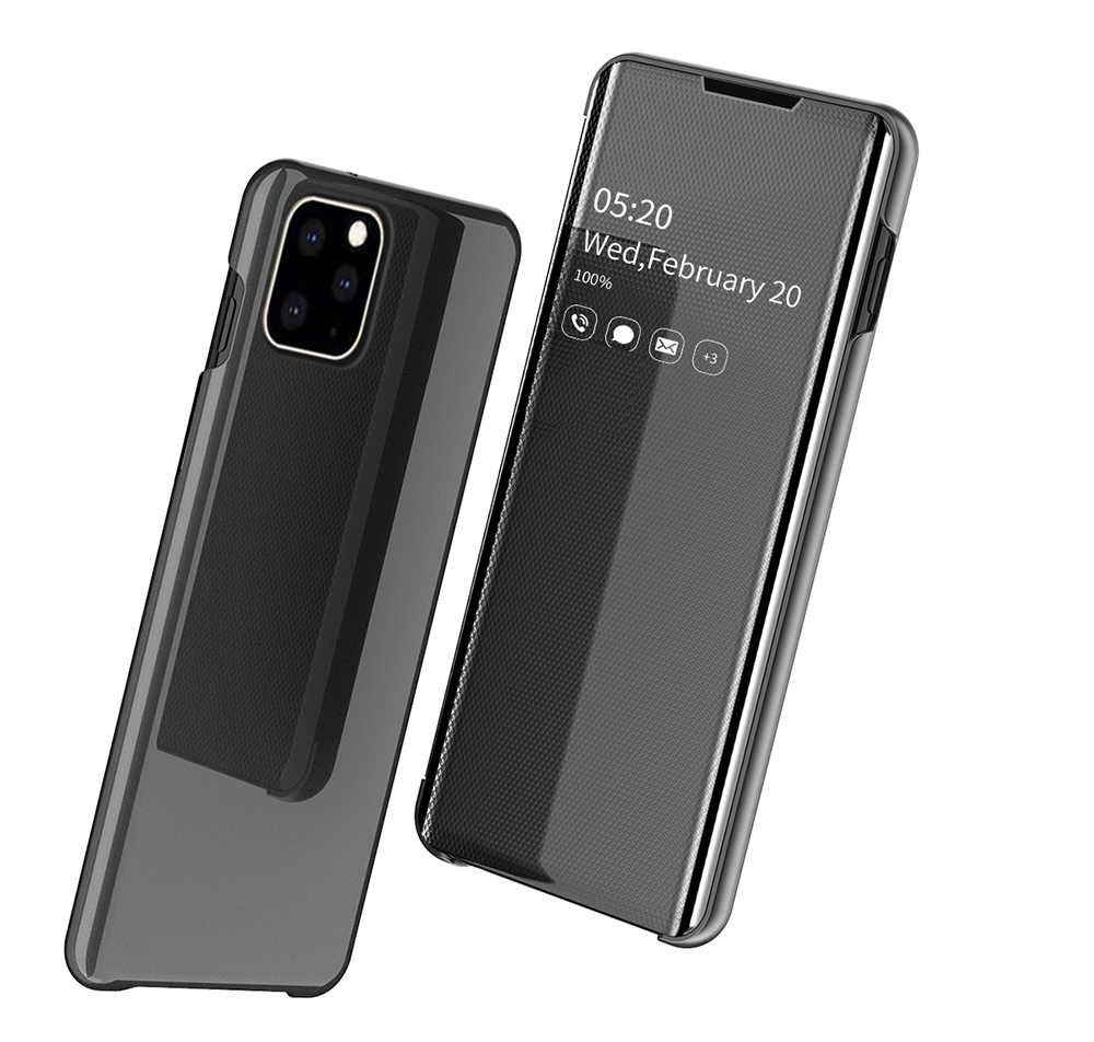Case iPhone 11 6.1 inch (2019) #เคสฝาพับปกโปร่งแสงผิวเงา Electroplating Mirror Surface Window View