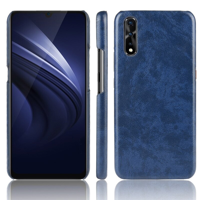 เคส Vivo S1 #เคสฝาหลังพลาสติกแข็งเคลือบหนัง PU ลายผิวลิ้นจี่ Litchi Skin Leather Coated