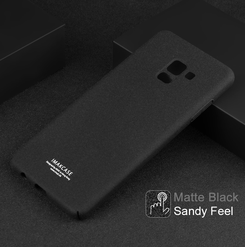 เคส Samsung Galaxy A8 (2018) #เคสฝาหลังพลาสติก IMAK Cowboy Shell พร้อมขาตั้งแหวน + ฟิล์มกันรอย