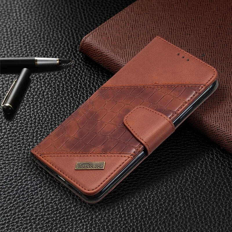 เคส Huawei Y7p #เคสฝาพับหนัง PU ลายนูนมีช่องเสียบบัตร Luxury Crocodile Texture Wallet Emboss Leather Stand Phone Case