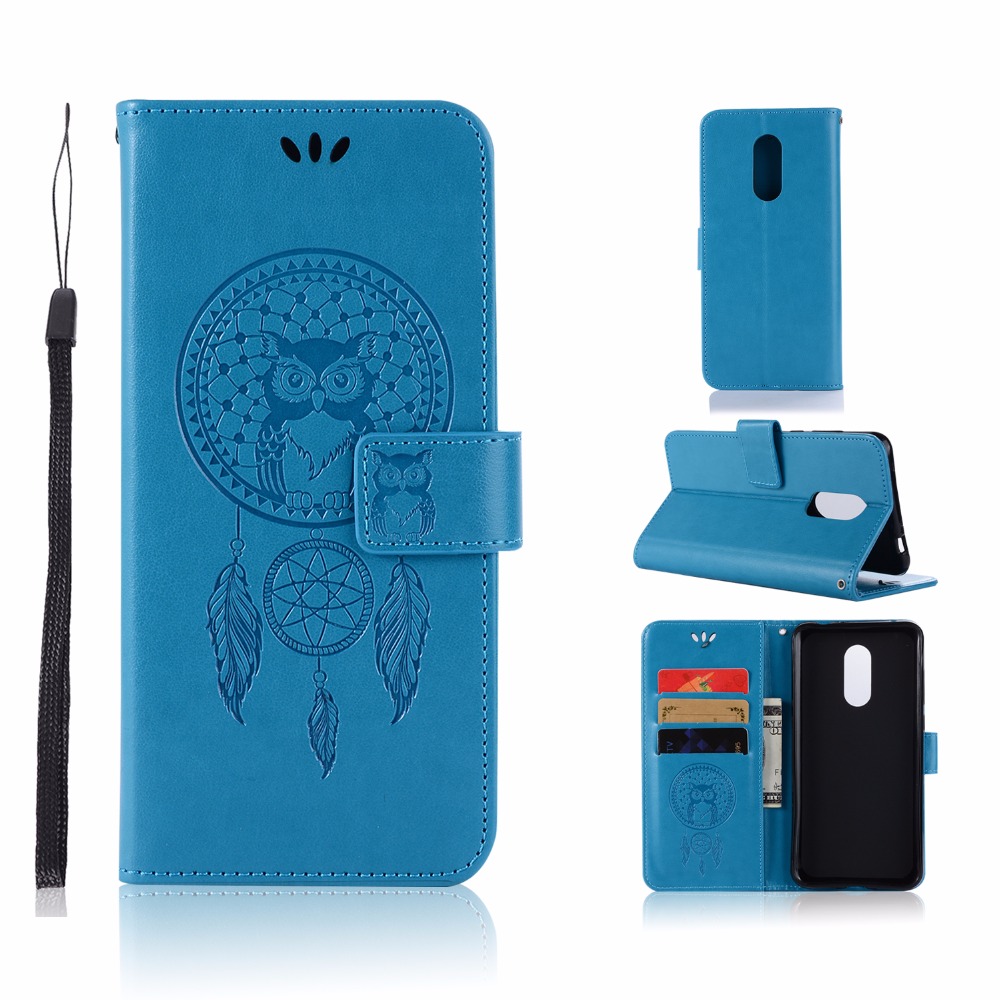 Case Xiaomi Redmi 5 Plus #เคสฝาพับแบบกระเป๋าสตางค์ฝาพับหนัง PU ลายนกฮูก