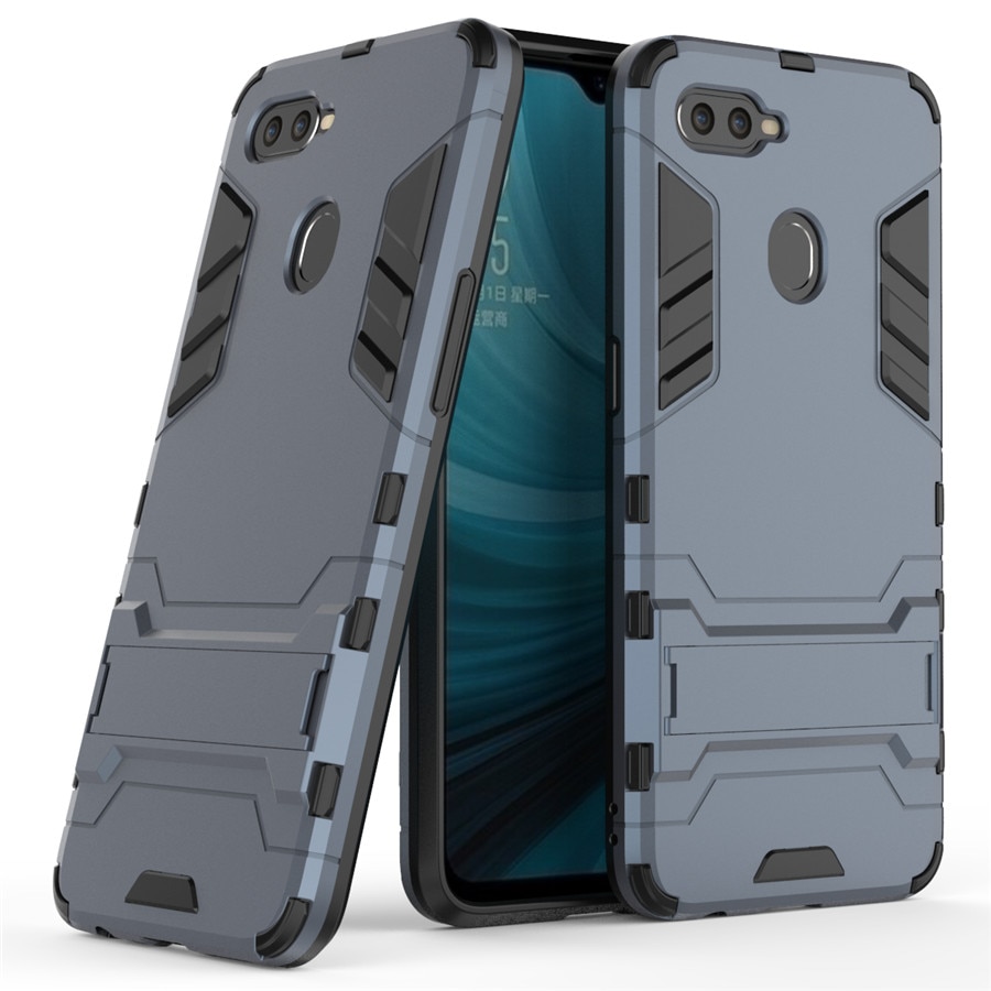 Case OPPO A7 / A5s / AX5s #เคสฝาหลังพลาสติก ไฮบริด TPU + Kickstand