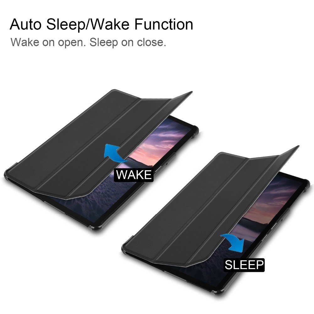 เคส Samsung Galaxy Tab S4 10.5 T830 T835 T837 #เคสฝาพับแบบ 3 พับ Tri-fold PU Leather Auto-wake / Sleep Stand Smart Tablet