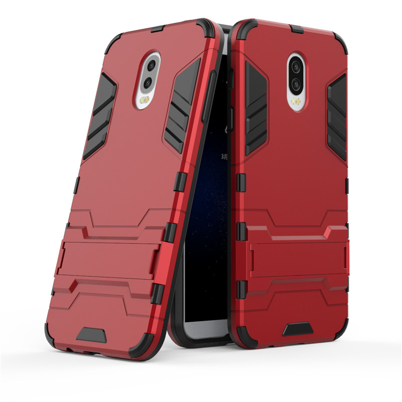 Case Samsung Galaxy J7 Plus #เคสไฮบริดกันกระแทก solid PC + TPU Kickstand