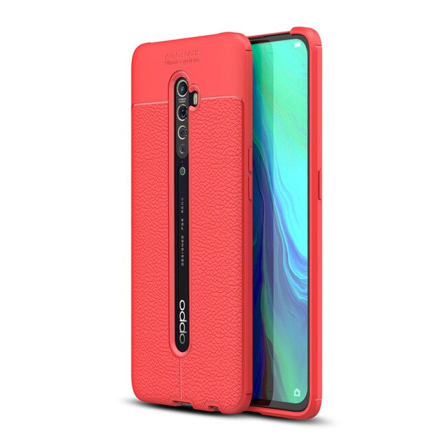 เคส OPPO Reno 2F #เคสฝาหลัง TPU ผิวลิ้นจี่ช่วยป้องกันลายนิ้วมือและกันลื่นได้ดี