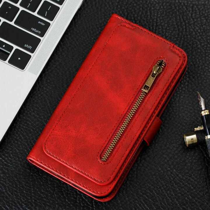 Case Samsung Galaxy A72 / A72 5G#เคสแบบกระเป๋าสตางค์ช่องใส่บัตรหลายช่อง Multi-slot Wallet Zippered Leather พร้อมสายคล้อง