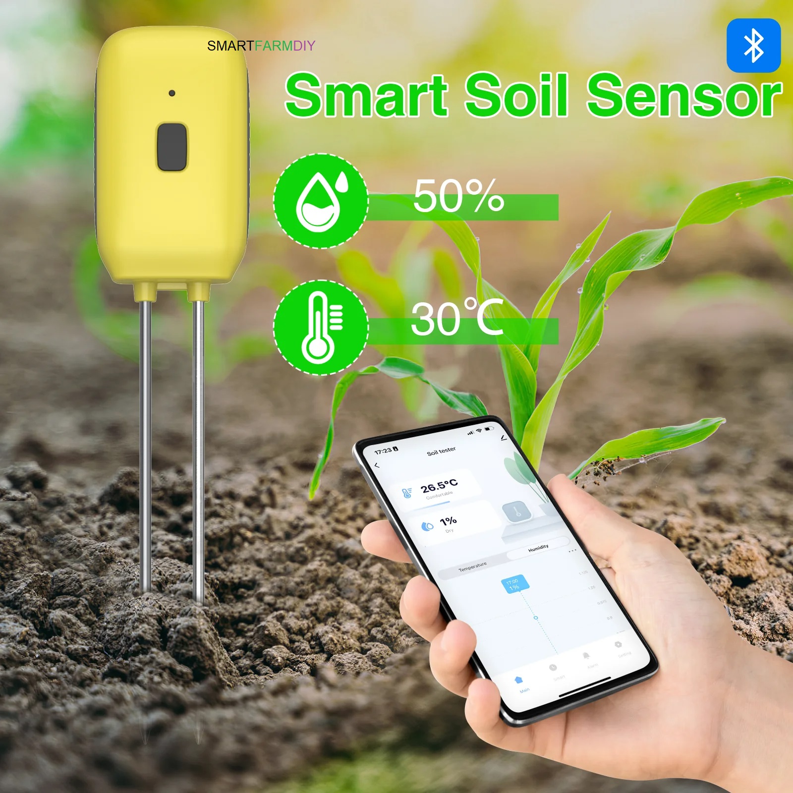 Waterproof Bluetooth Soil Moisture Meter