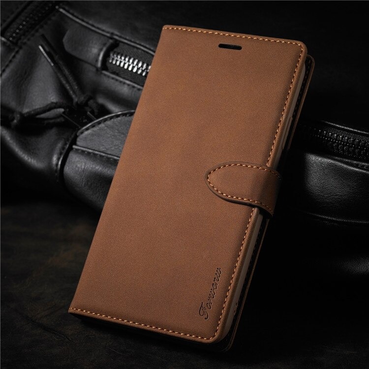 เคส Samsung Galaxy S21 FE 5G#เคสฝาพับหนัง PU แบบกระเป๋าสตางค์ FORWENW F1 Series Card Holder Slot Wallet Stand Protection Phone Cover