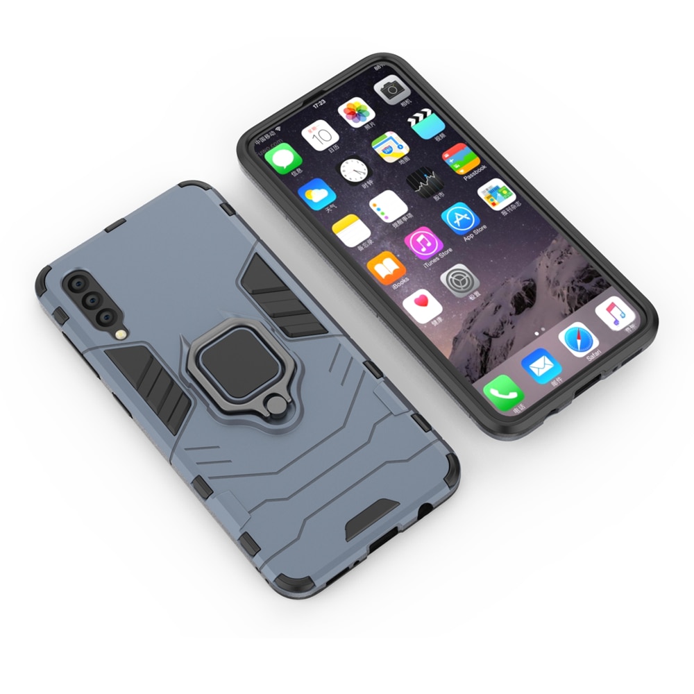 Case Samsung Galaxy A70 #เคสฝาหลังพลาสติกแข็ง +TPU Hybrid Case มีแหวนสวมนิ้วโลหะ