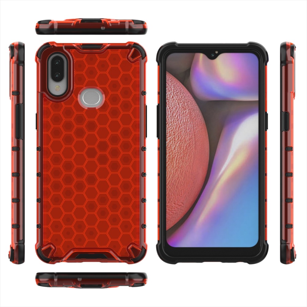 Case Samsung Galaxy A20s #เคสฝาหลังกันกระแทก Honeycomb Shock Absorber TPU + PC + Silicone Hybrid