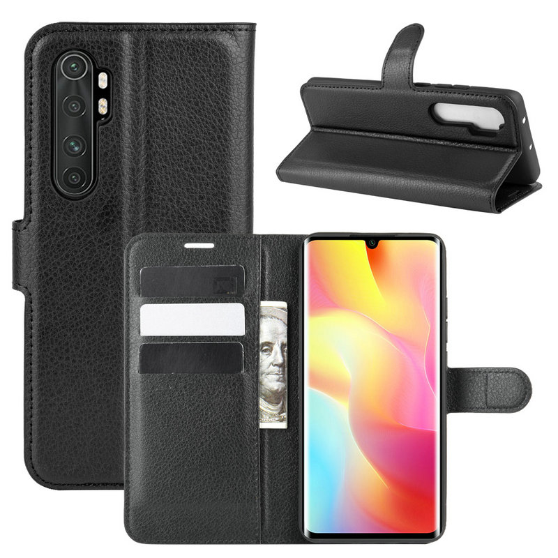 Case Xiaomi Mi Note 10 Lite #เคสฝาพับสไตล์กระเป๋าสตางค์หนัง PU ผิวลิ้นจี่