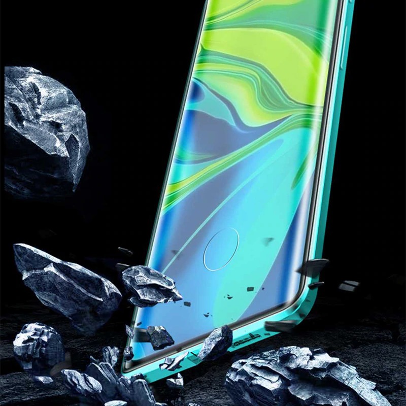 เคส Xiaomi Mi Note 10 Lite #เคสฝาครอบกระจกขอบโลหะดูดซับแม่เหล็ก Fully Protection Magnetic Adsorption Glass Metal Phone Protective