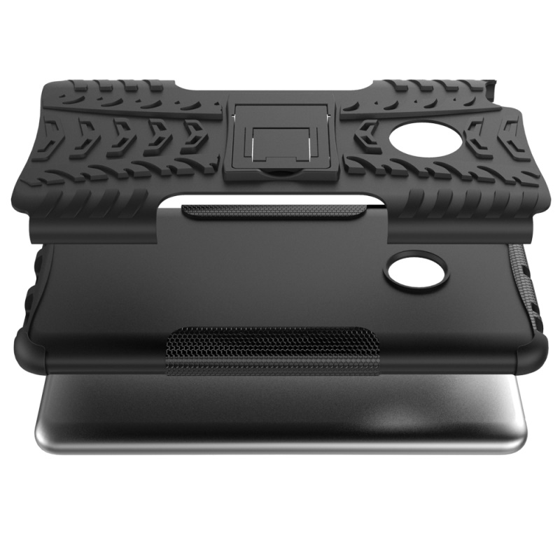 เคส Xiaomi Mi Max 2 #เคสฝาหลังไฮบริดรูปแบบยางรถยนต์ Kickstand TPU + PC 2 in 1