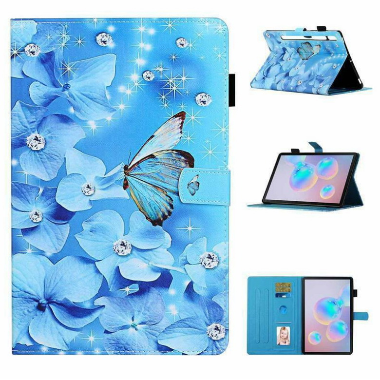 Case Samsung Galaxy Tab S7 SM-T870 SM-T875 #เคสฝาพับมีช่องเก็บบัตรพิมพ์ลายสวยๆ Pattern Printing Magnetic Leather