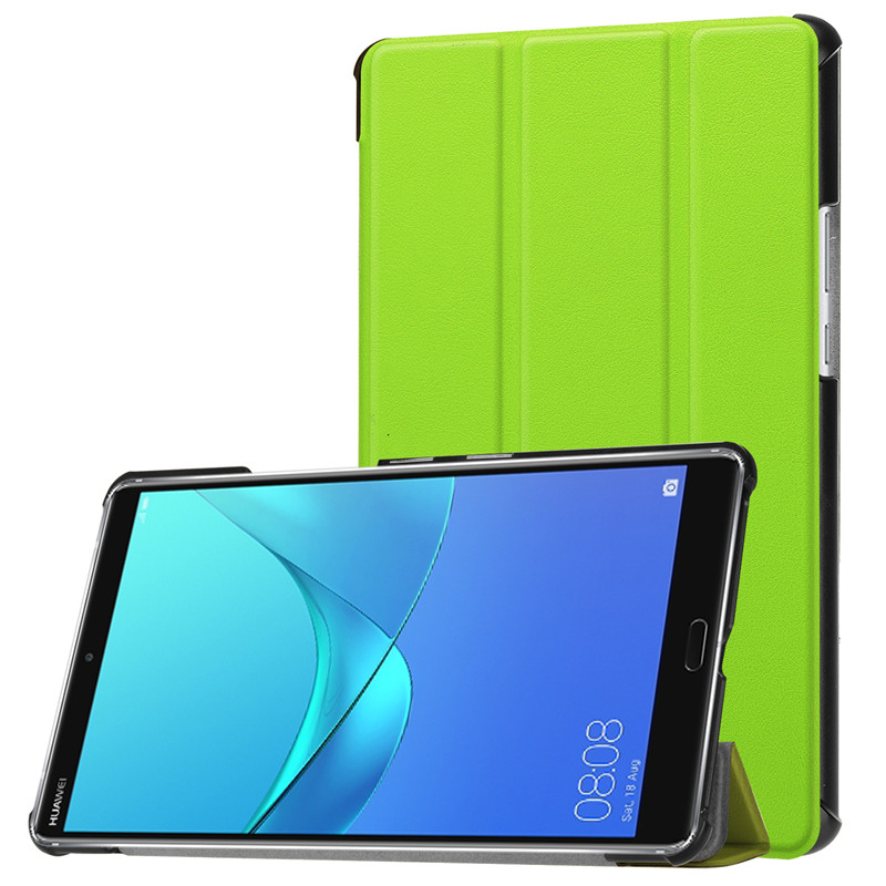 Case Huawei MediaPad M5 8.4 นิ้ว #เคสฝาพับหนัง PU แบบพับ 3 พับ Tri-fold Leather Folio Case