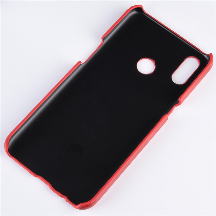 เคส Realme 3 Pro #เคสฝาหลังพลาสติกแข็งเคลือบหนัง PU ลายผิวลิ้นจี่ Litchi Skin Leather Coated