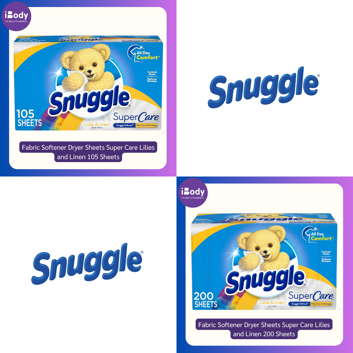 Snuggle® Fabric Softener Dryer Sheets Super Care Lilies & Linen แผ่นอบผ้า กลิ่นลิลี&ลินิน